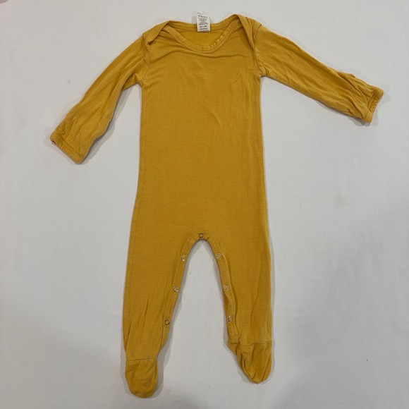 Kate Quinn Bamboo Viscose Footed Sleeper Set Kids 3-6M Yellow Orange Snaps - Picture 5 of 6